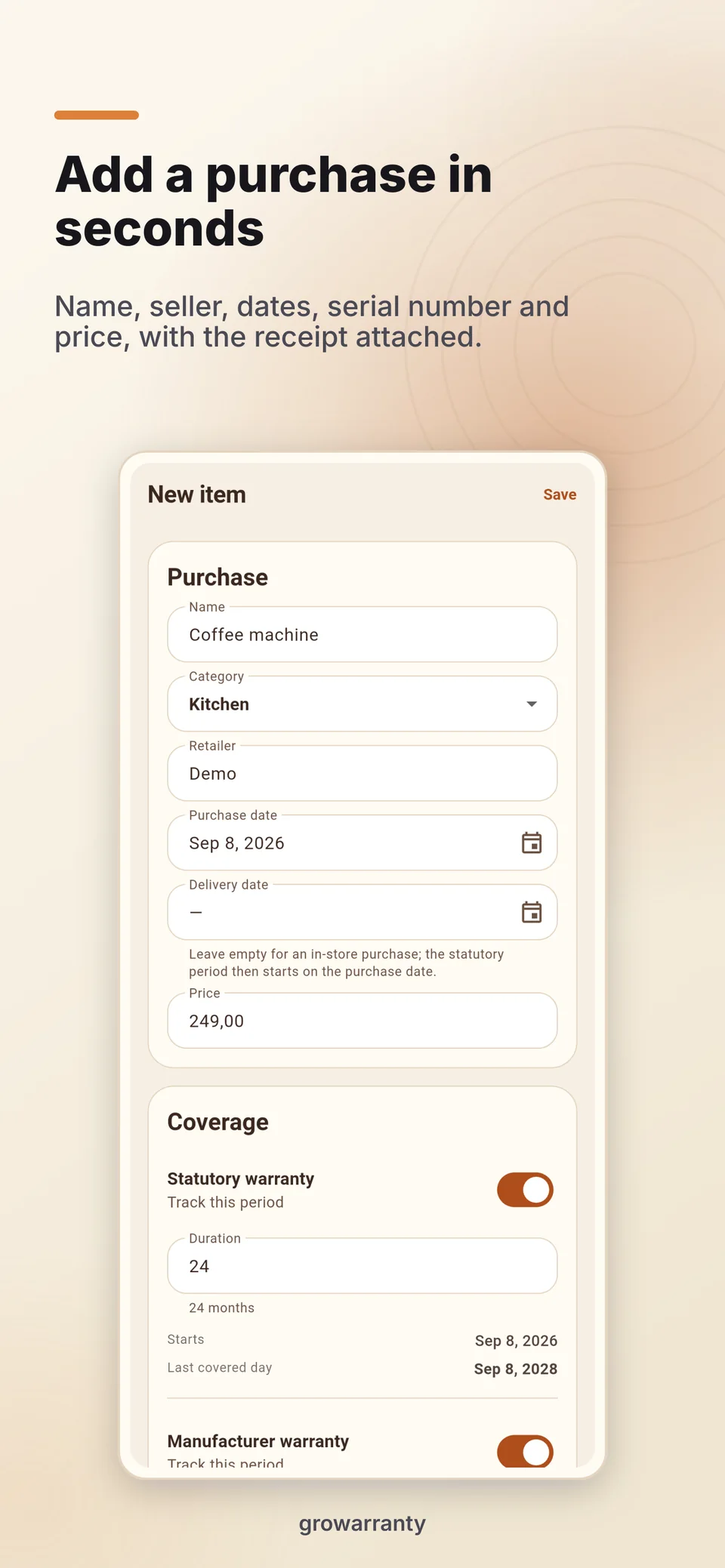 Add an item