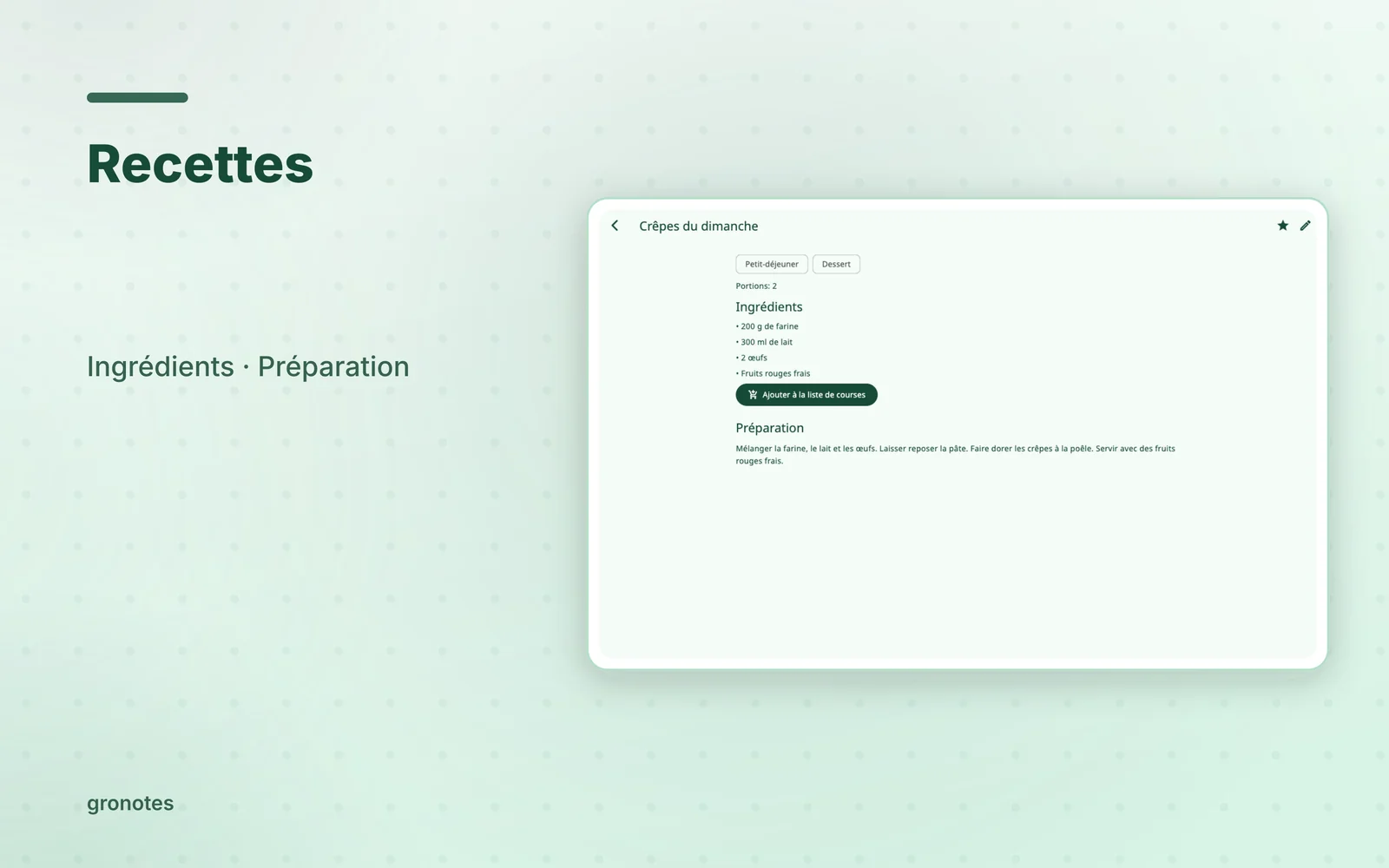 macOS · gronotes: Recettes