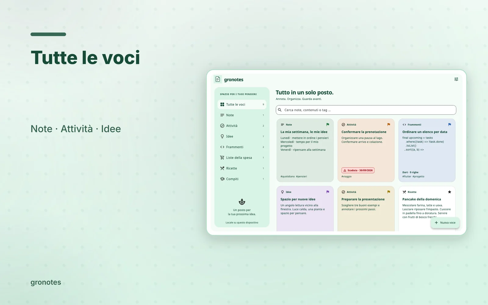 macOS · gronotes: Tutte le voci