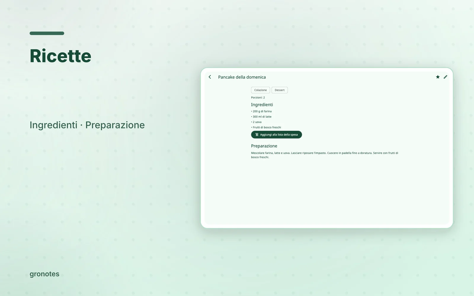 macOS · gronotes: Ricette