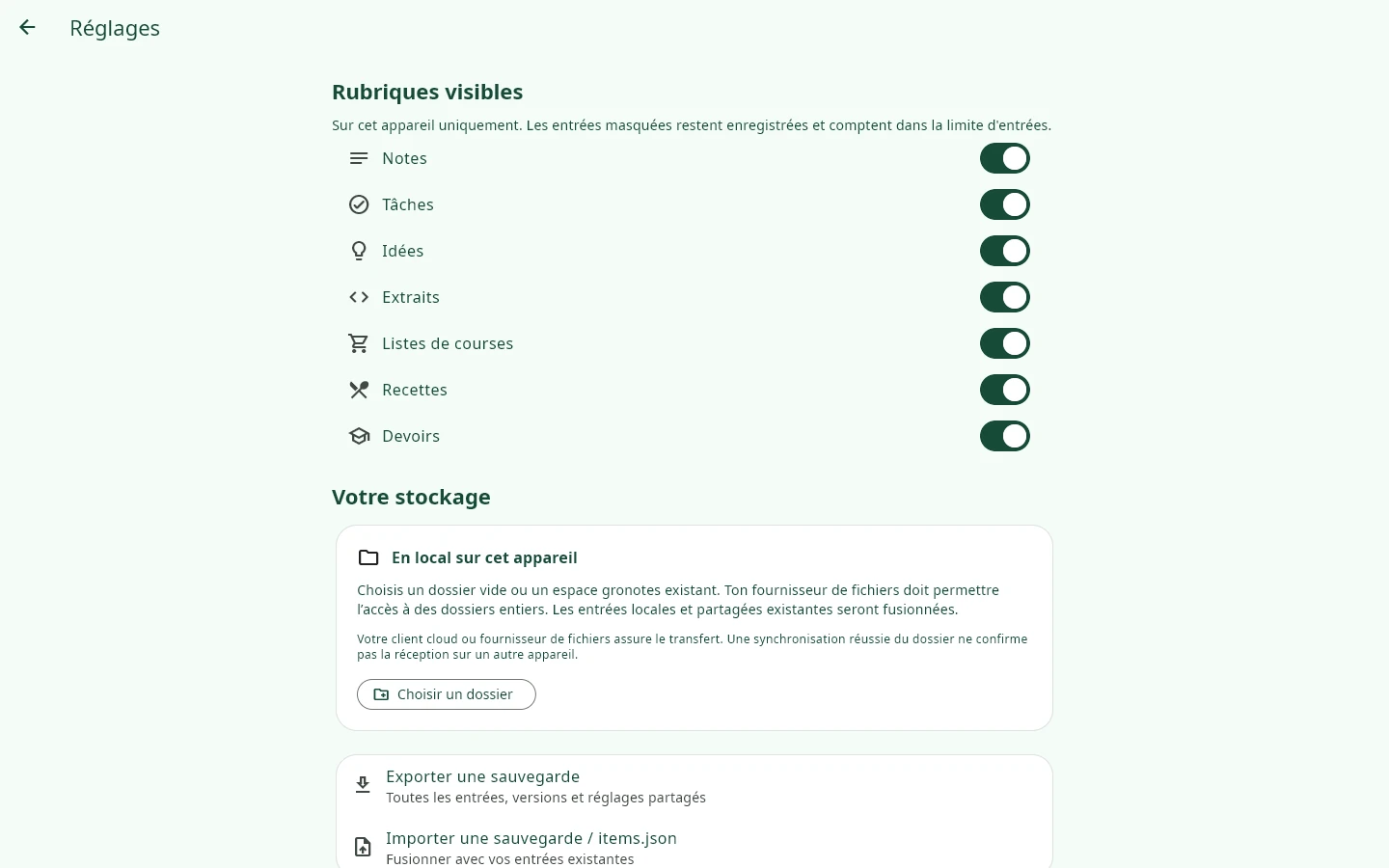 Windows · gronotes: Votre stockage