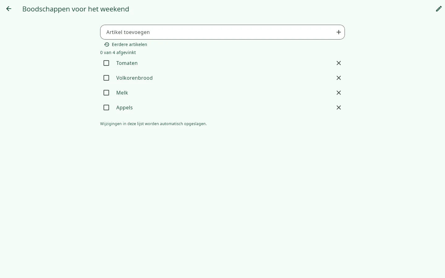 Windows · gronotes: Boodschappenlijsten