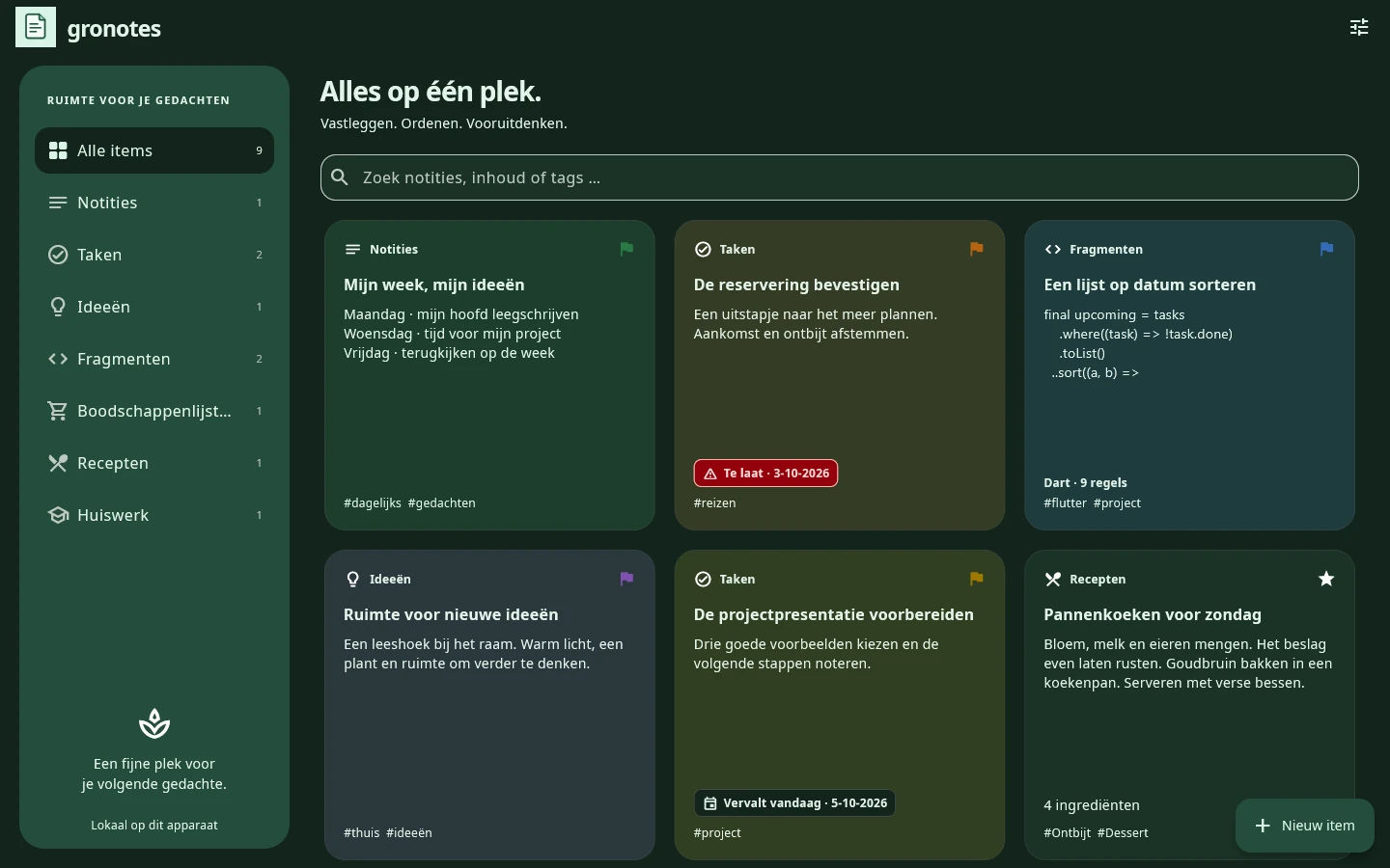 Windows · gronotes: Thema