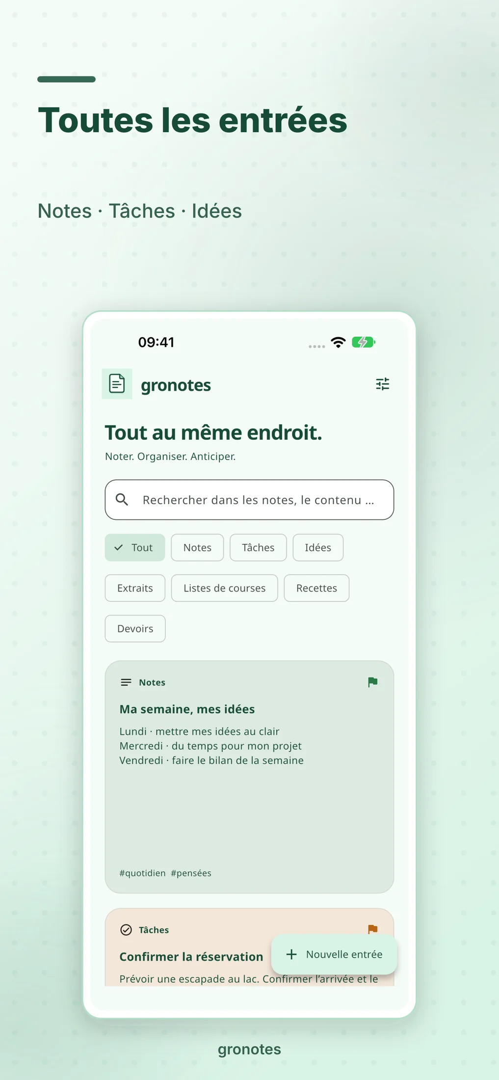 iOS · gronotes: Toutes les entrées