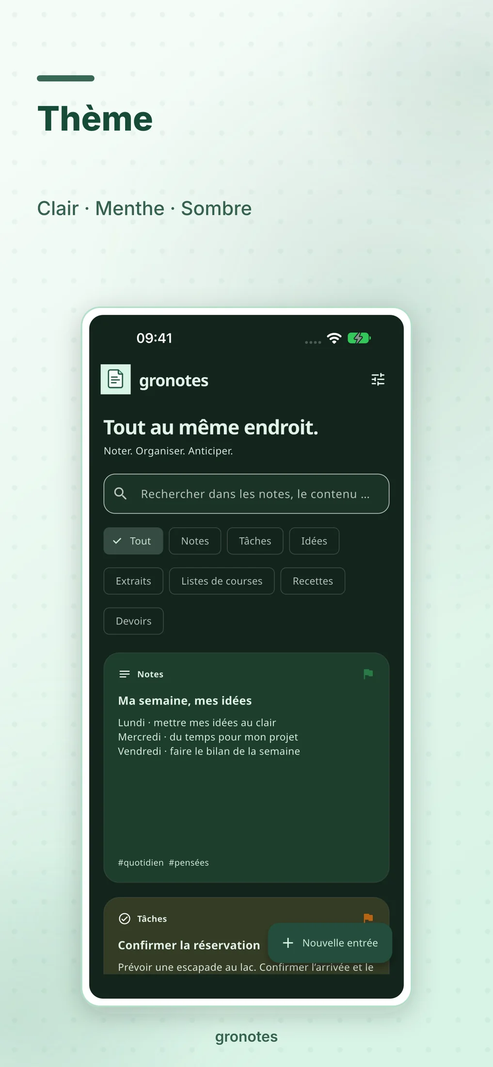 iOS · gronotes: Thème