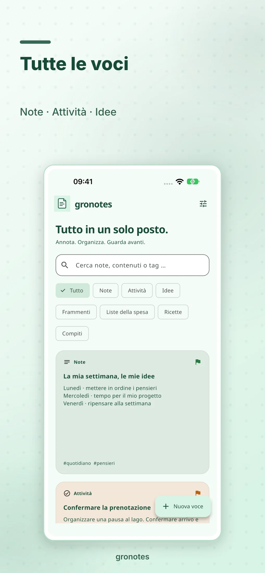 iOS · gronotes: Tutte le voci