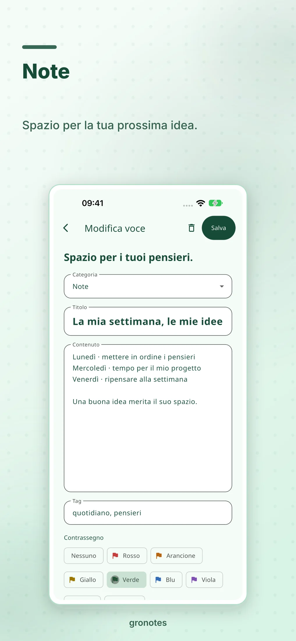 iOS · gronotes: Note