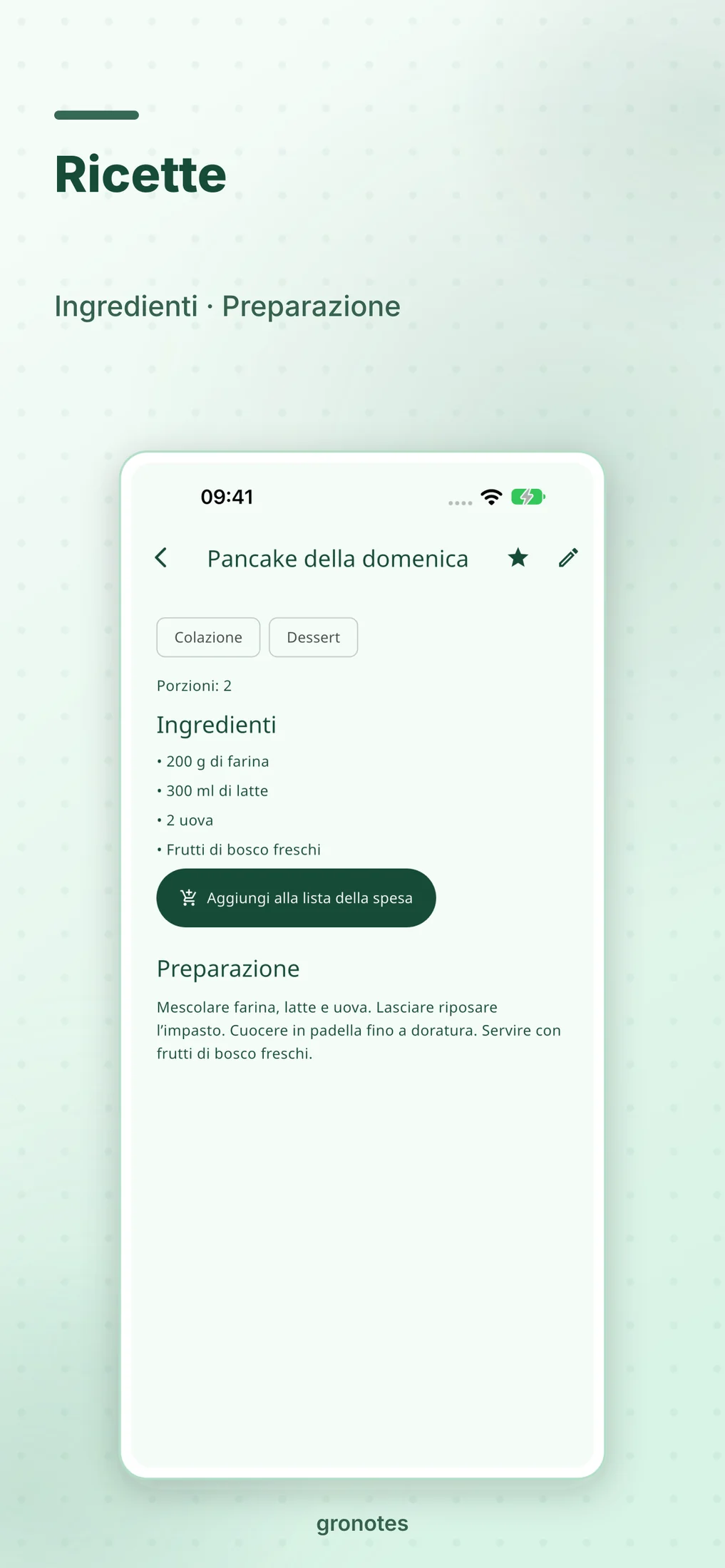 iOS · gronotes: Ricette