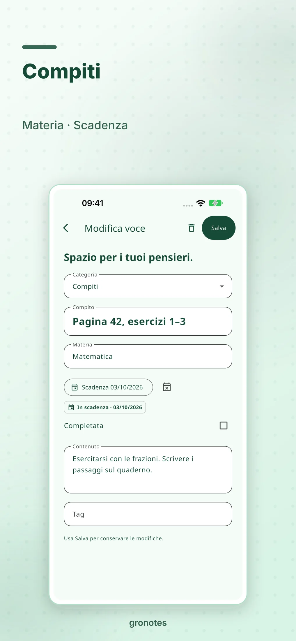 iOS · gronotes: Compiti