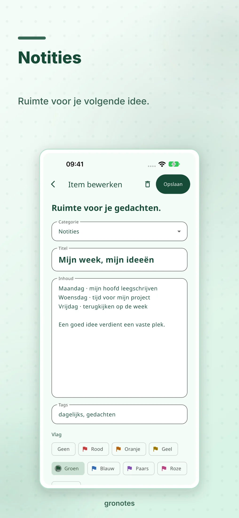 iOS · gronotes: Notities