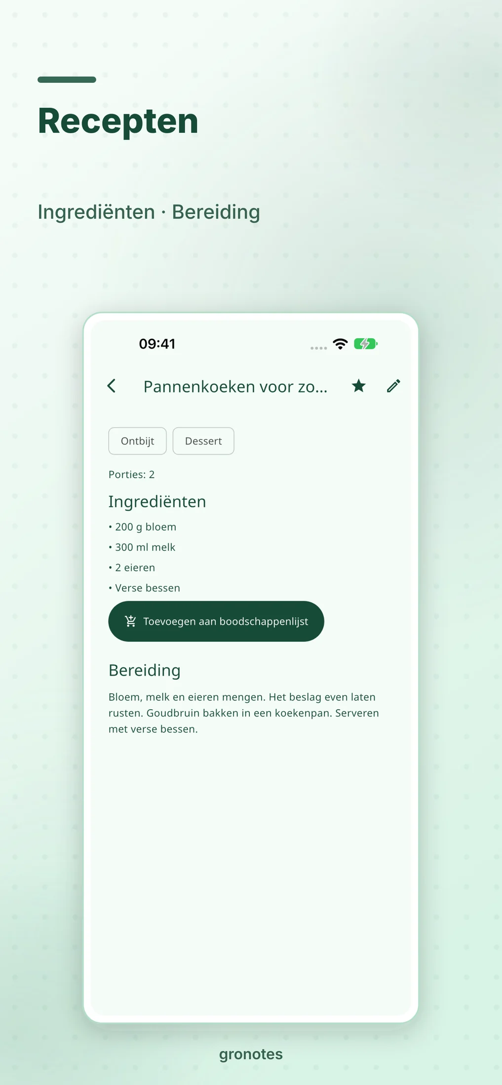 iOS · gronotes: Recepten