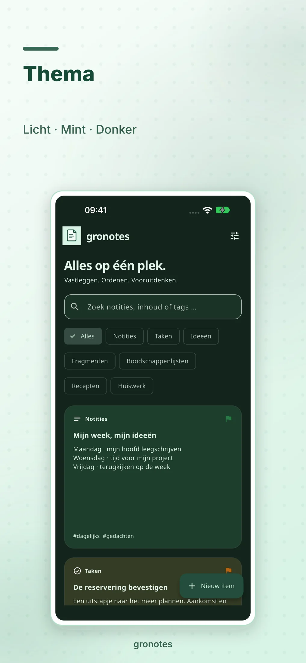 iOS · gronotes: Thema
