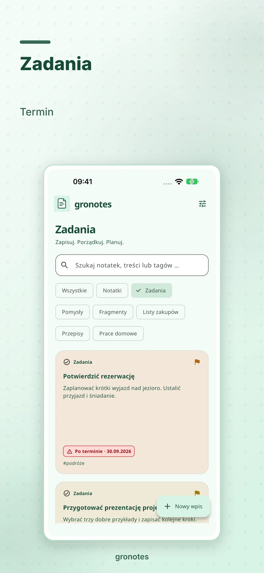 iOS · gronotes: Zadania