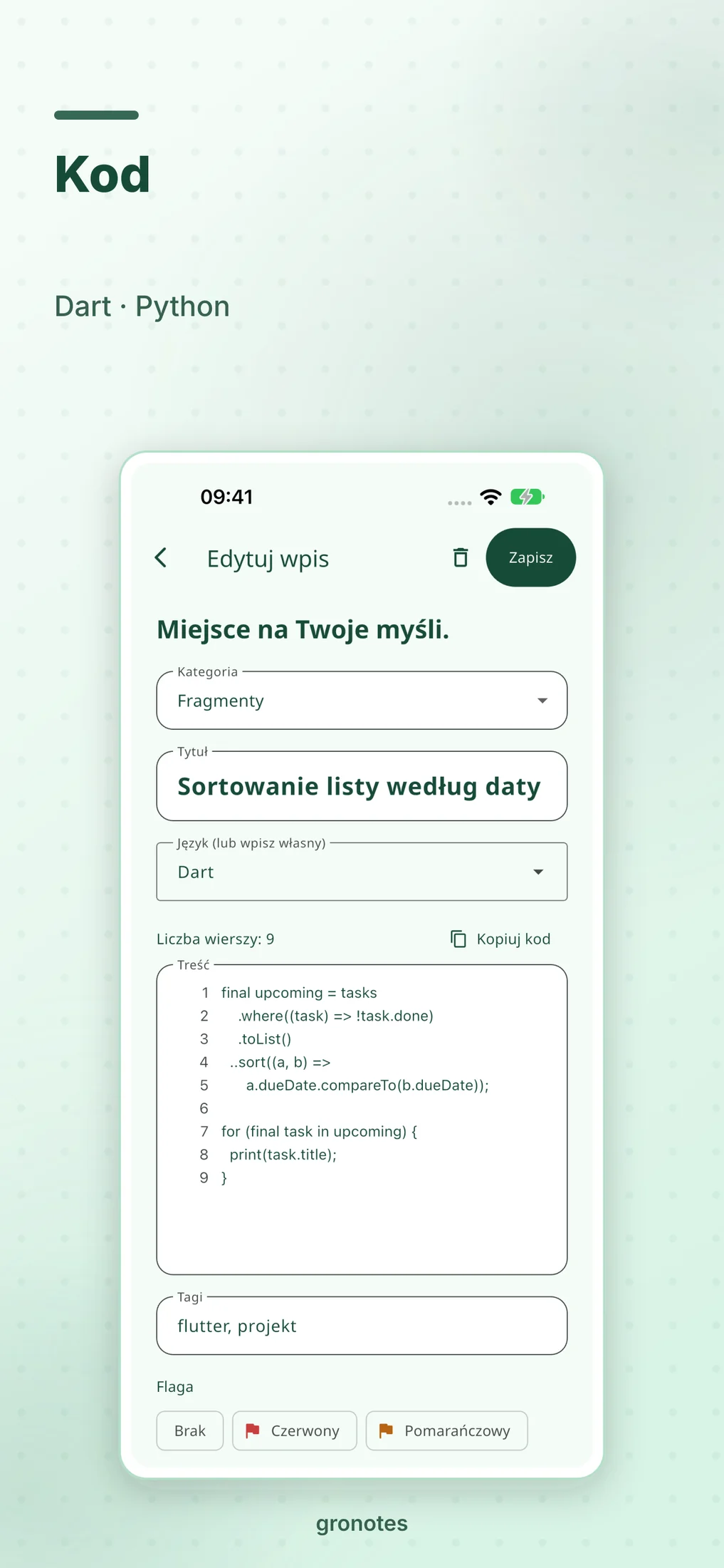 iOS · gronotes: Kod