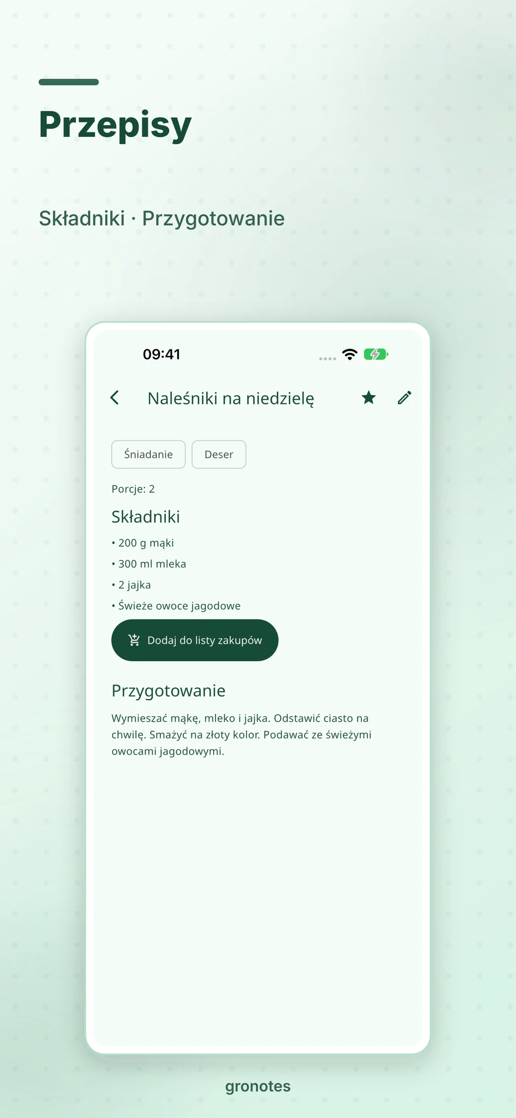 iOS · gronotes: Przepisy