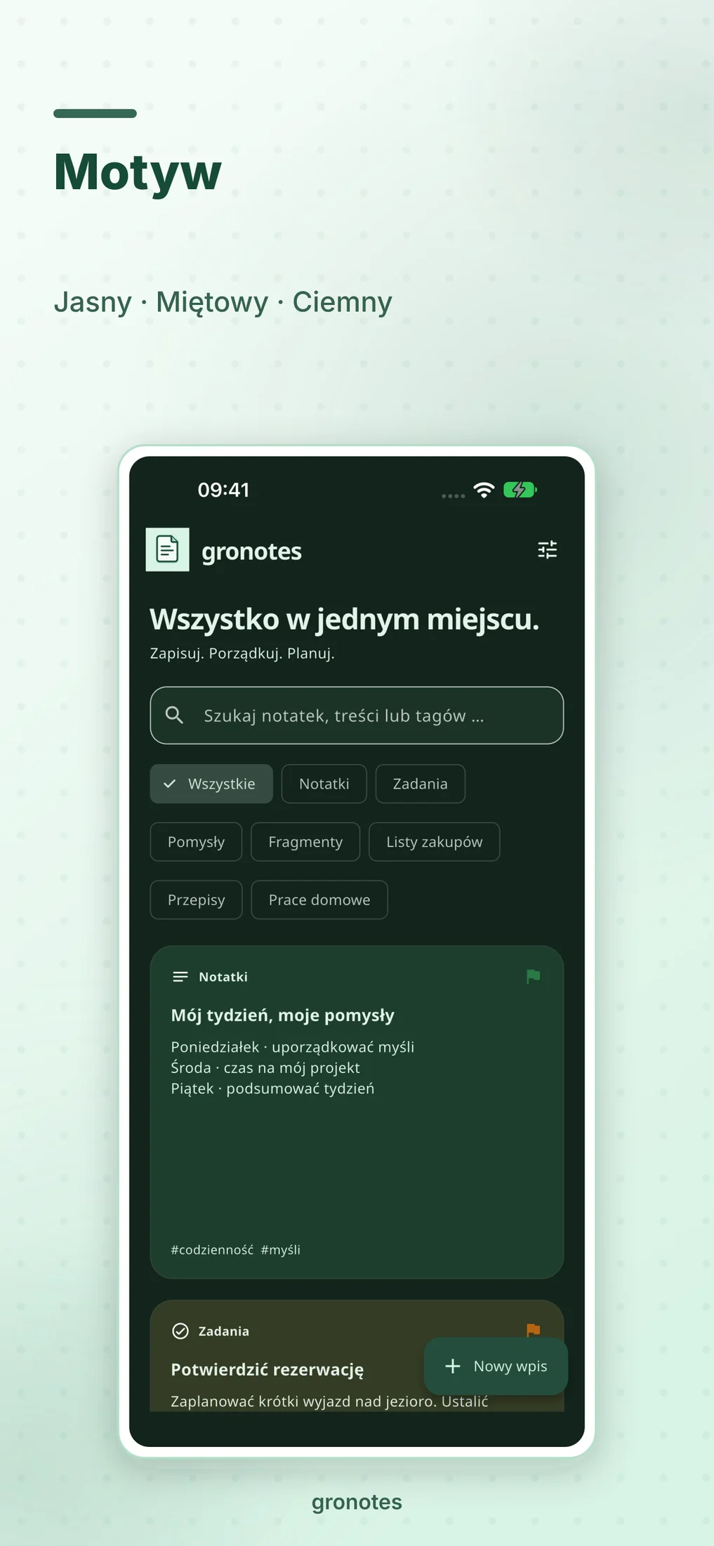iOS · gronotes: Motyw