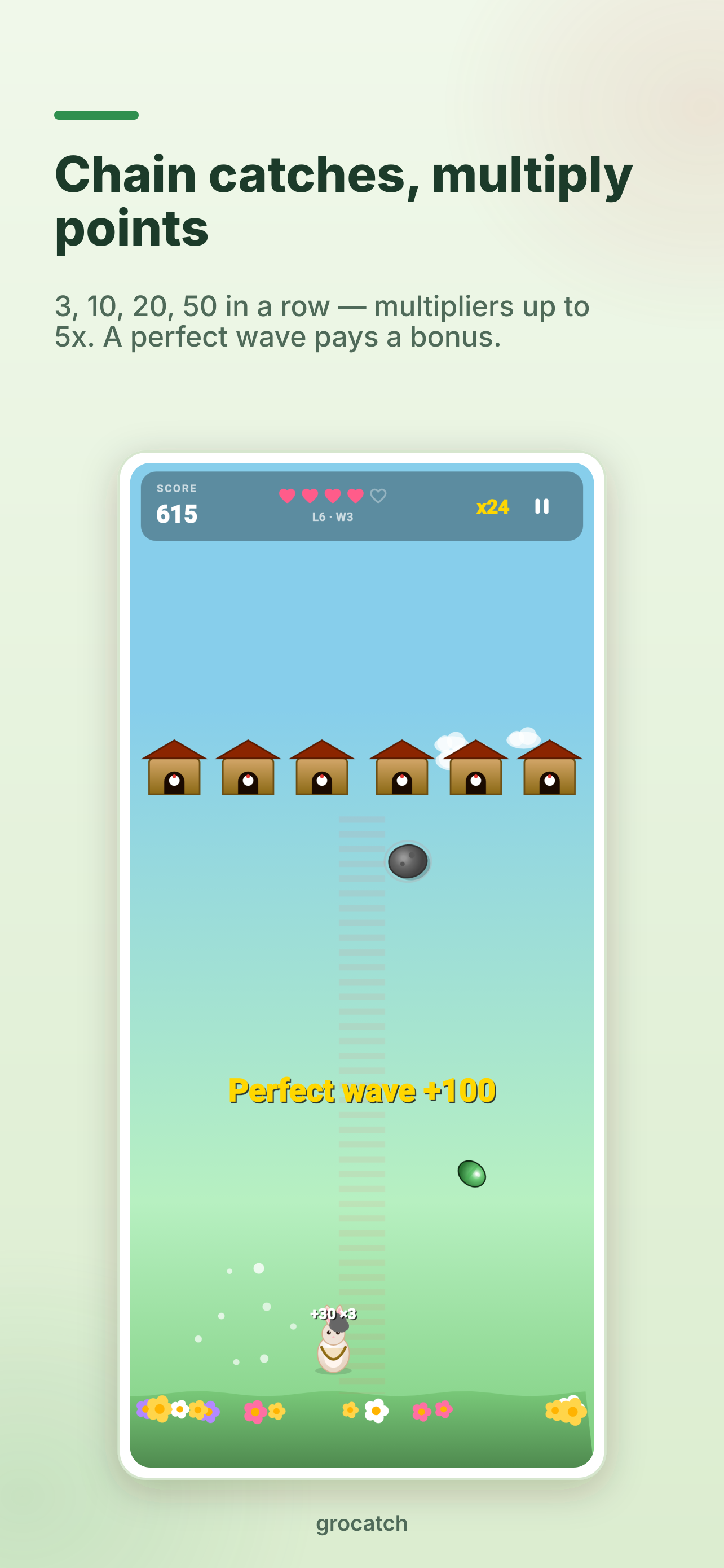 grocatch screenshot 3: combo and perfect wave