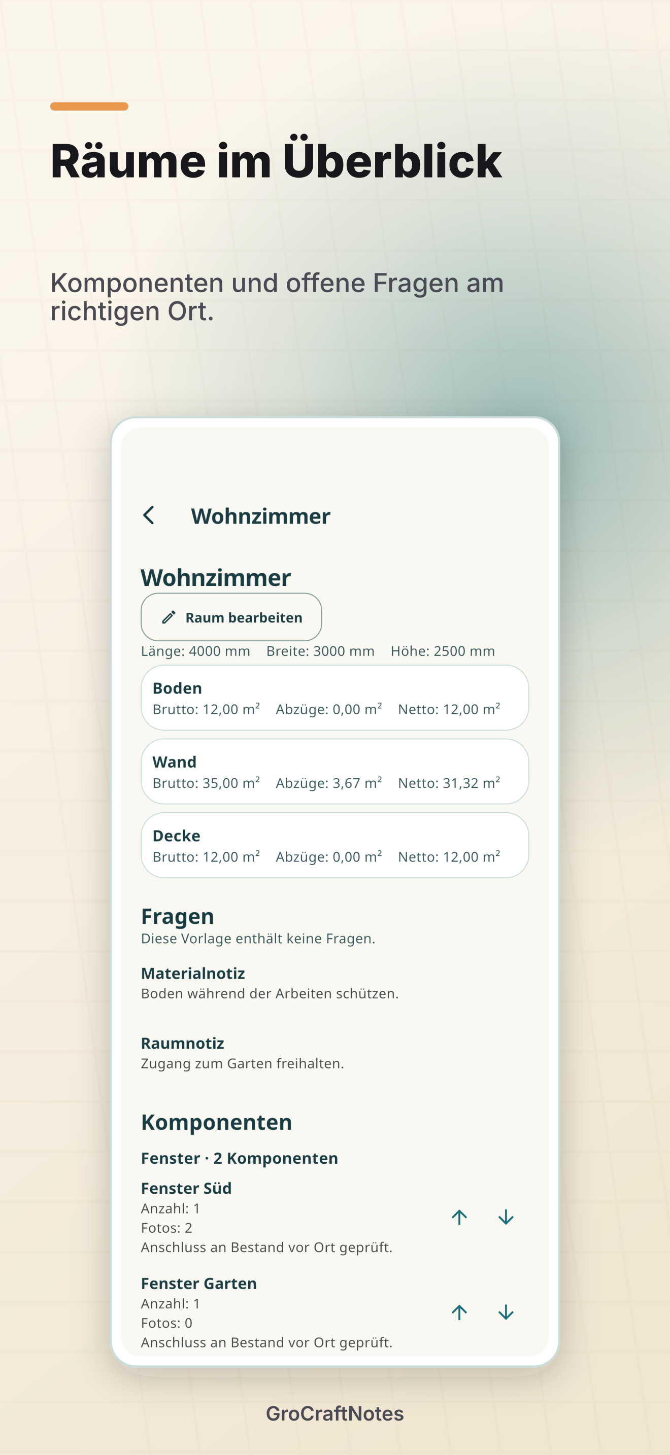 Räume im Überblick