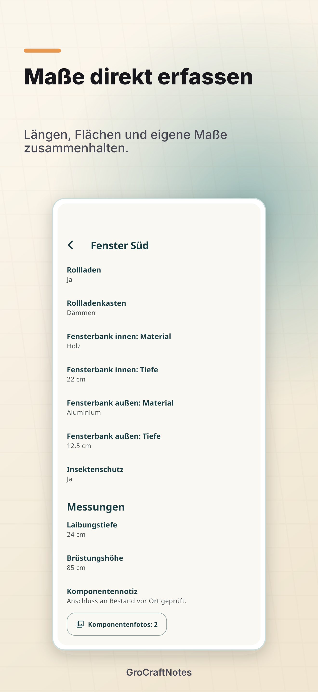 Maße direkt erfassen