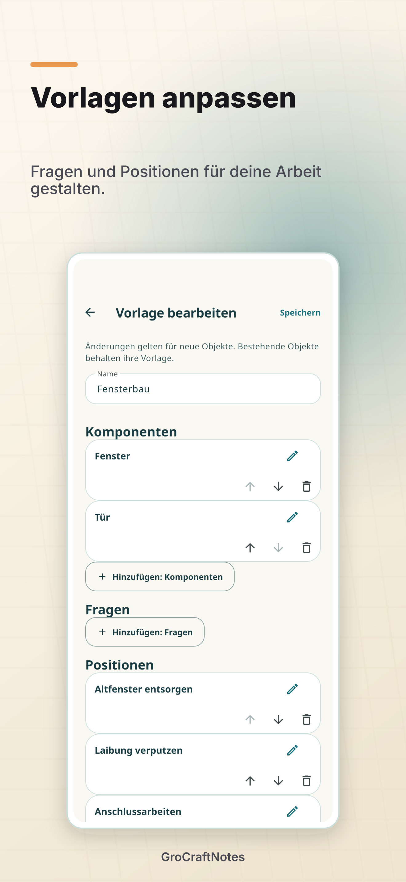 Vorlagen anpassen