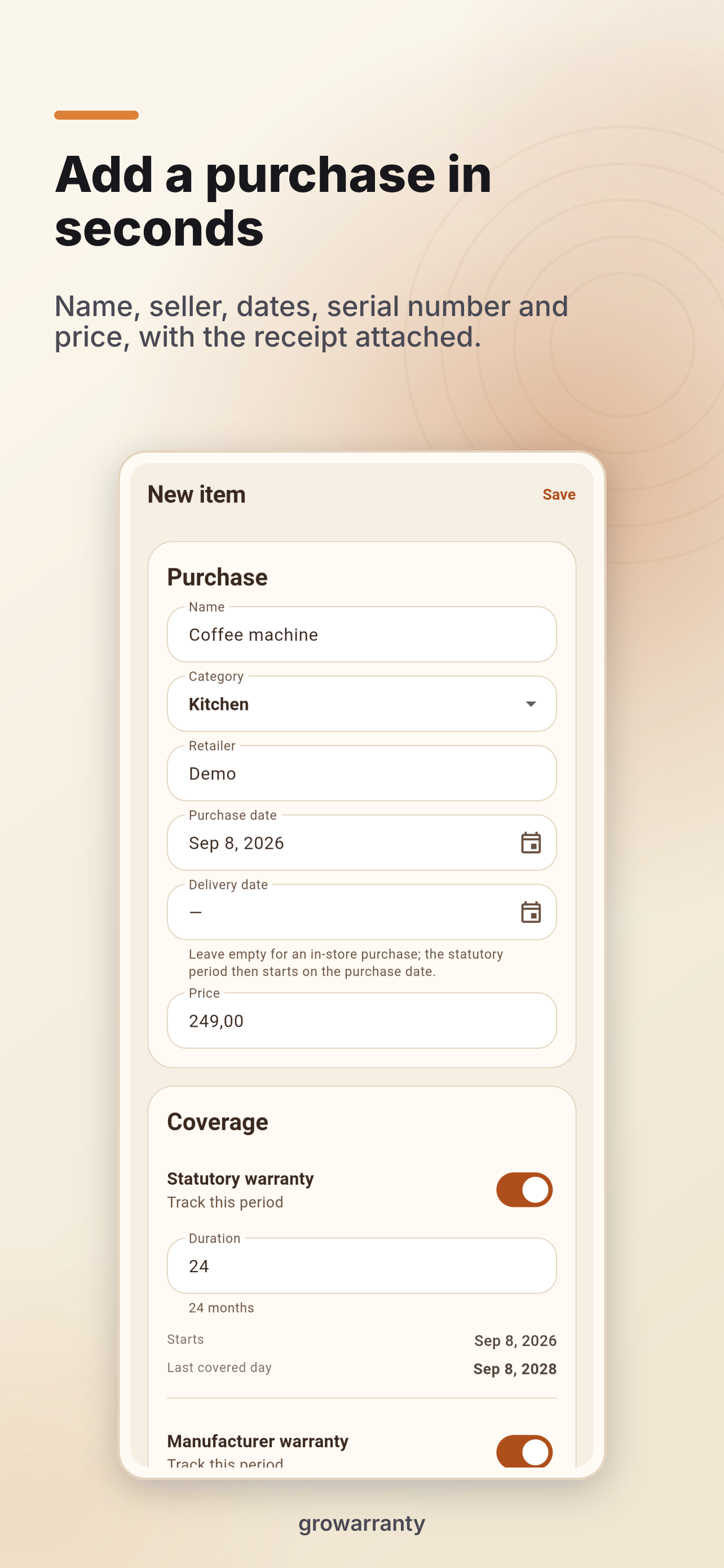 Add an item