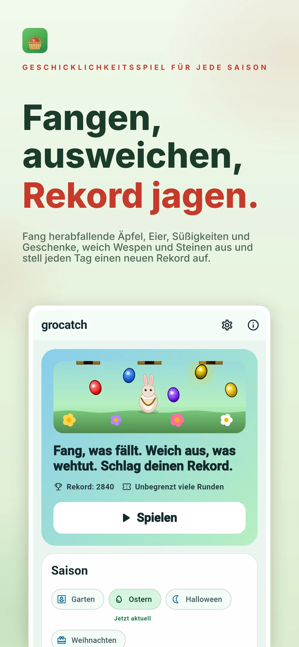 grocatch Screenshot 1: Hero-Komposition