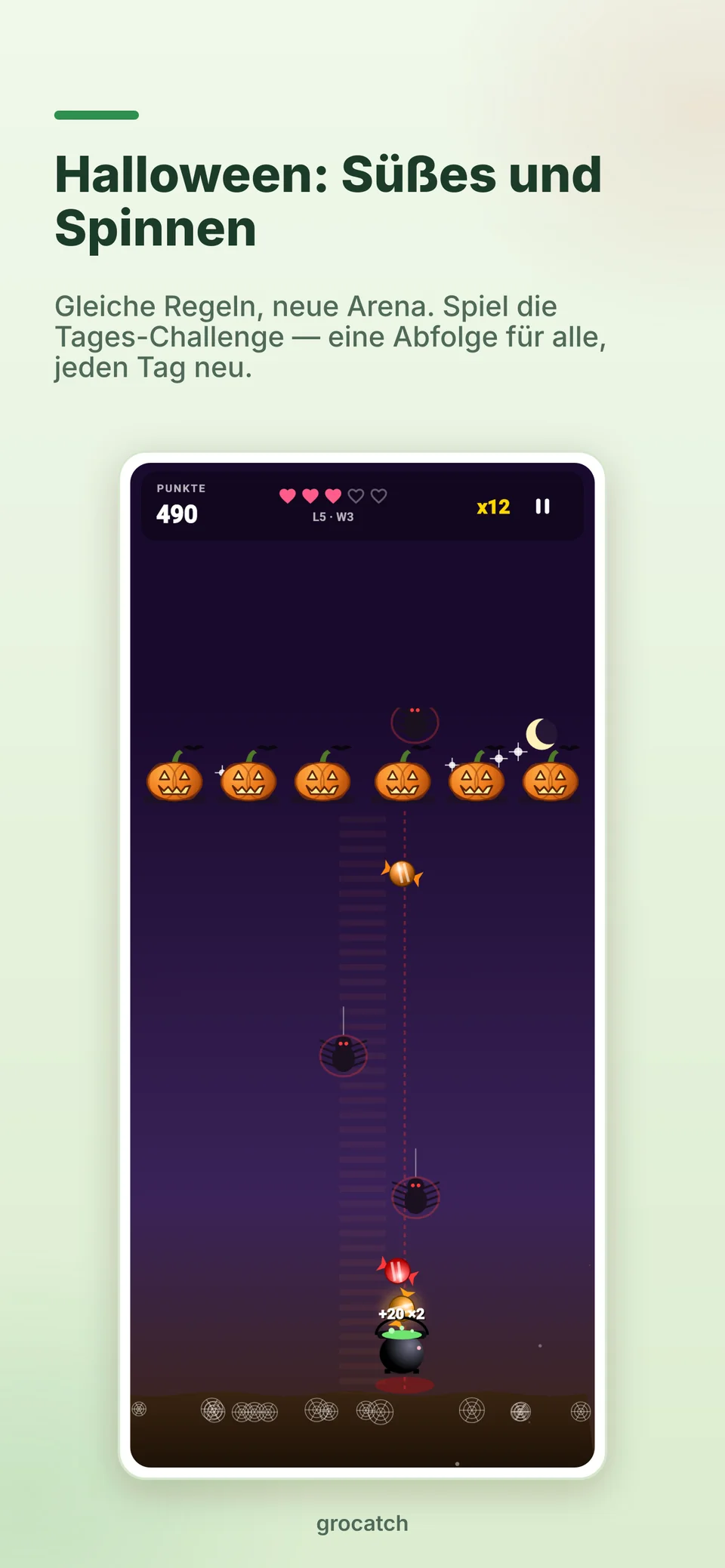 grocatch Screenshot 5: Halloween-Arena mit Tages-Challenge