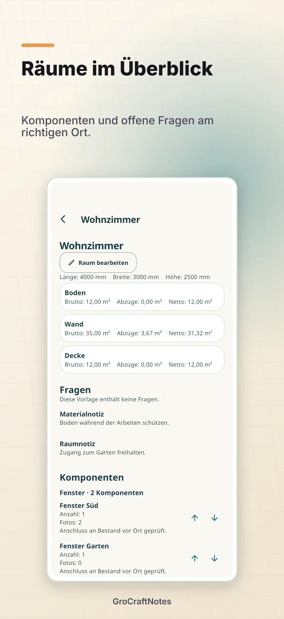 Räume im Überblick