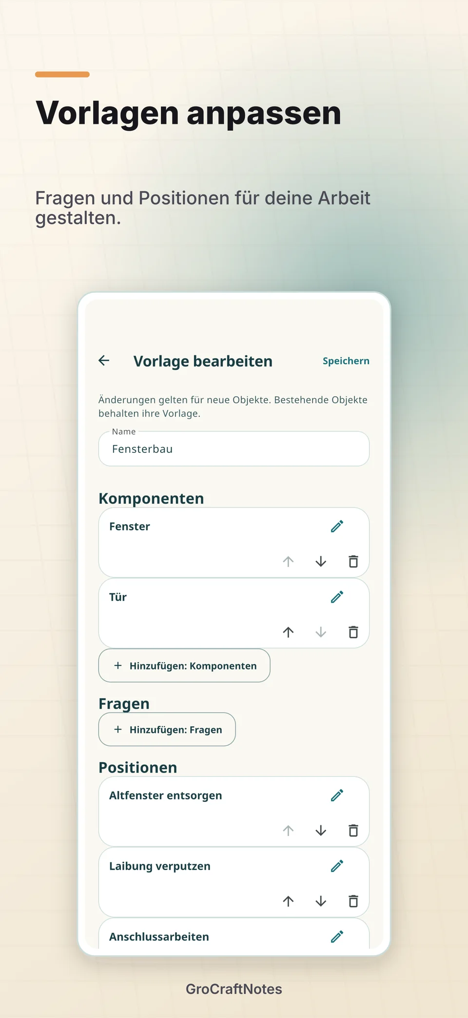Vorlagen anpassen