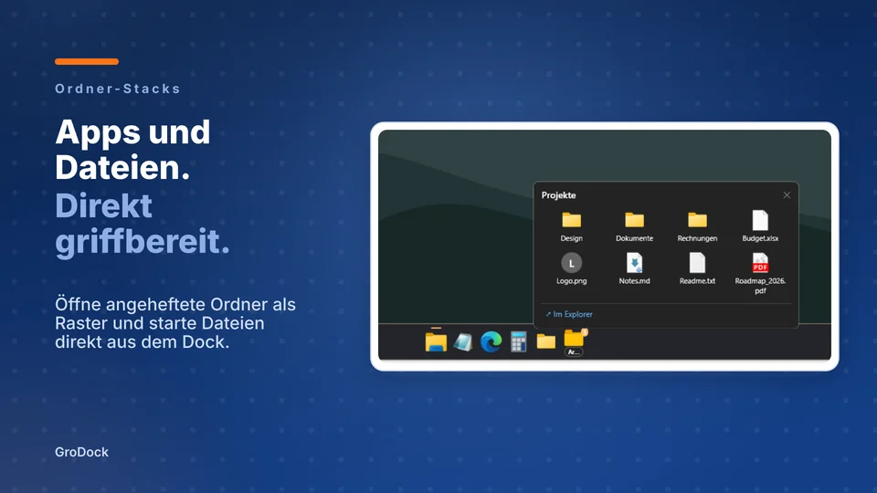 grodock: Apps und Dateien. Direkt griffbereit.