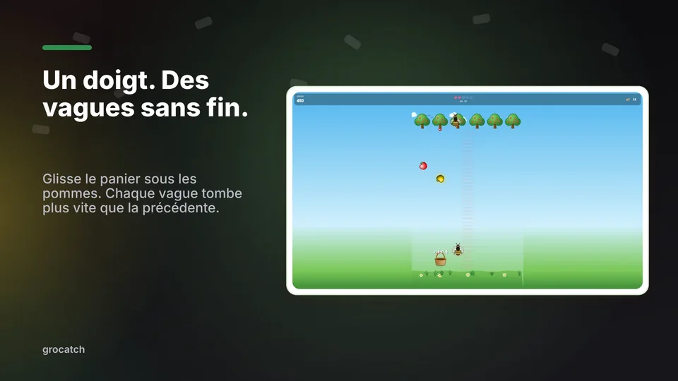 grocatch: Un doigt. Des vagues sans fin.