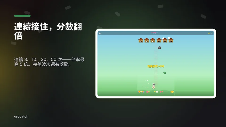 grocatch: 連續接住，分數翻倍