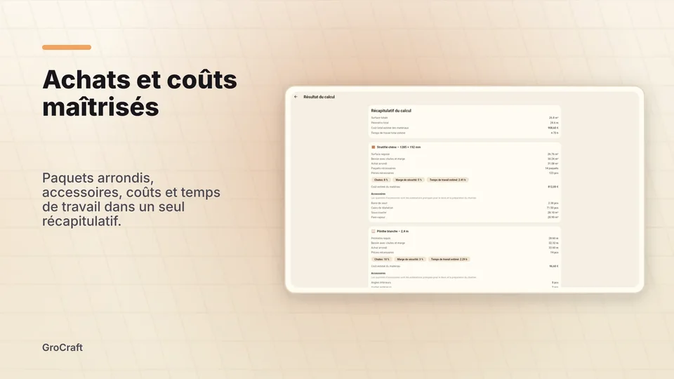 grocraft: Achats et coûts maîtrisés
