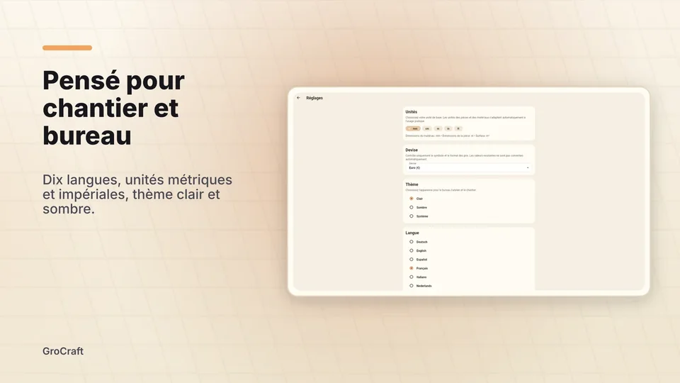 grocraft: Pensé pour chantier et bureau
