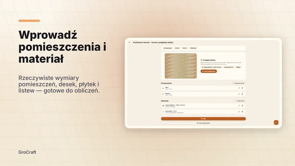 grocraft: Wprowadź pomieszczenia i materiał