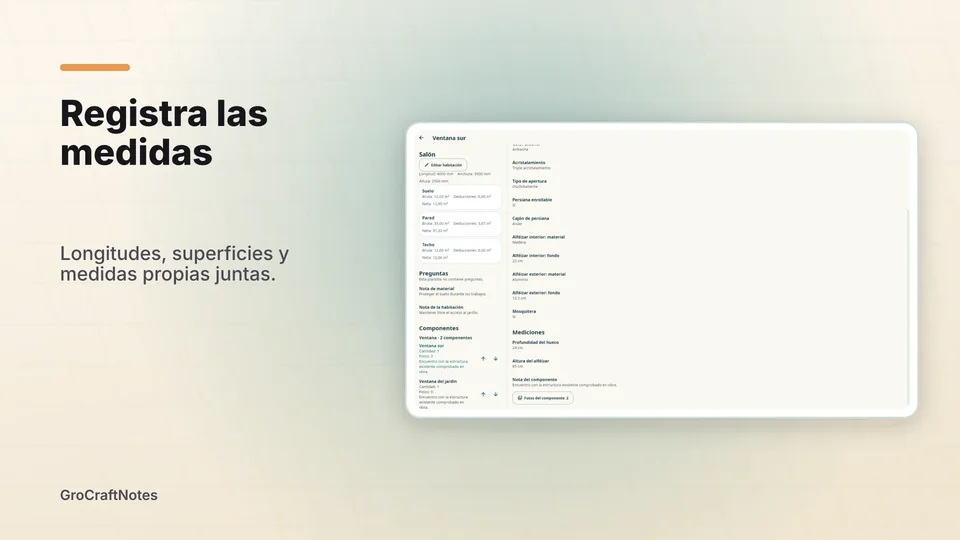 grocraftnotes: Registra las medidas