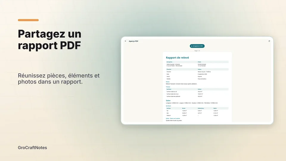 grocraftnotes: Partagez un rapport PDF