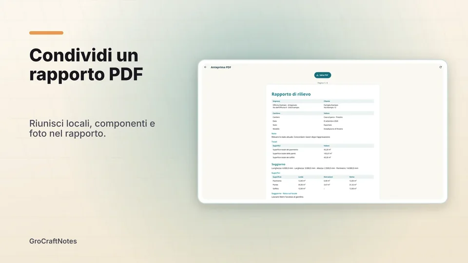 grocraftnotes: Condividi un rapporto PDF