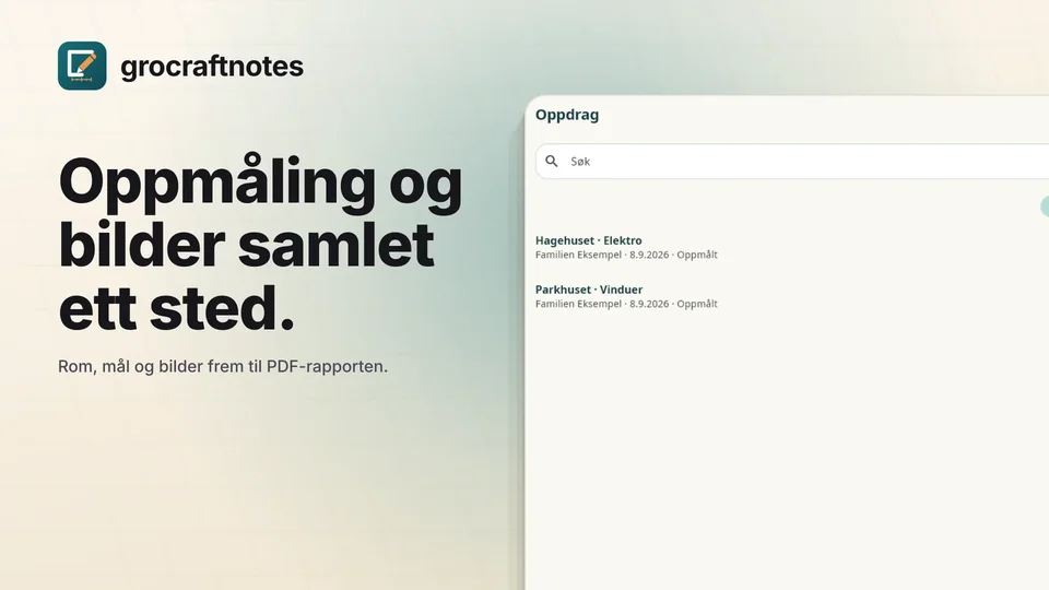 grocraftnotes: Oppmåling og bilder samlet ett sted.