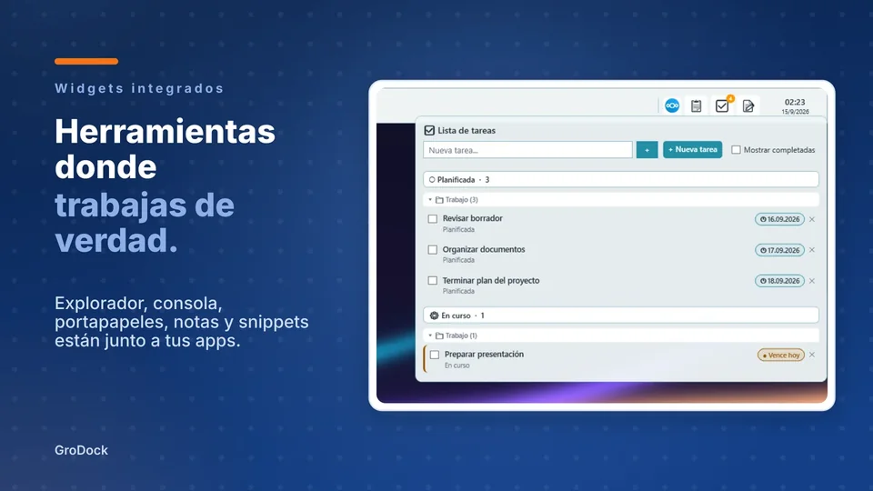 grodock: Herramientas donde trabajas de verdad.