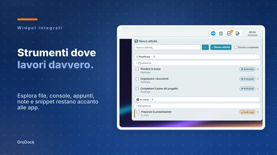 grodock: Strumenti dove lavori davvero.