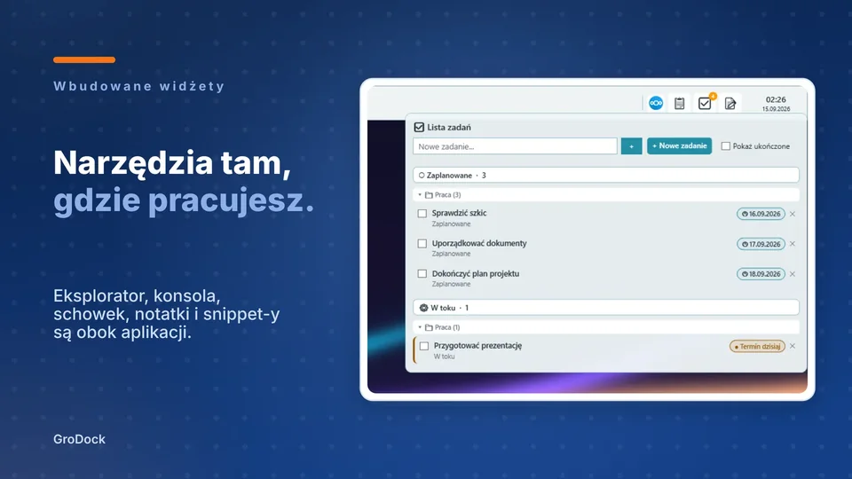 grodock: Narzędzia tam, gdzie pracujesz.