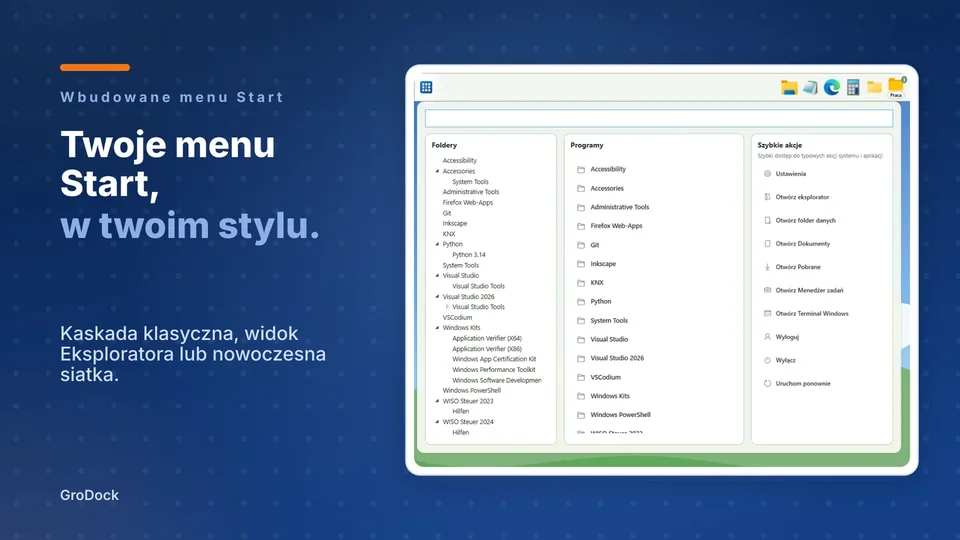 grodock: Twoje menu Start, w twoim stylu.