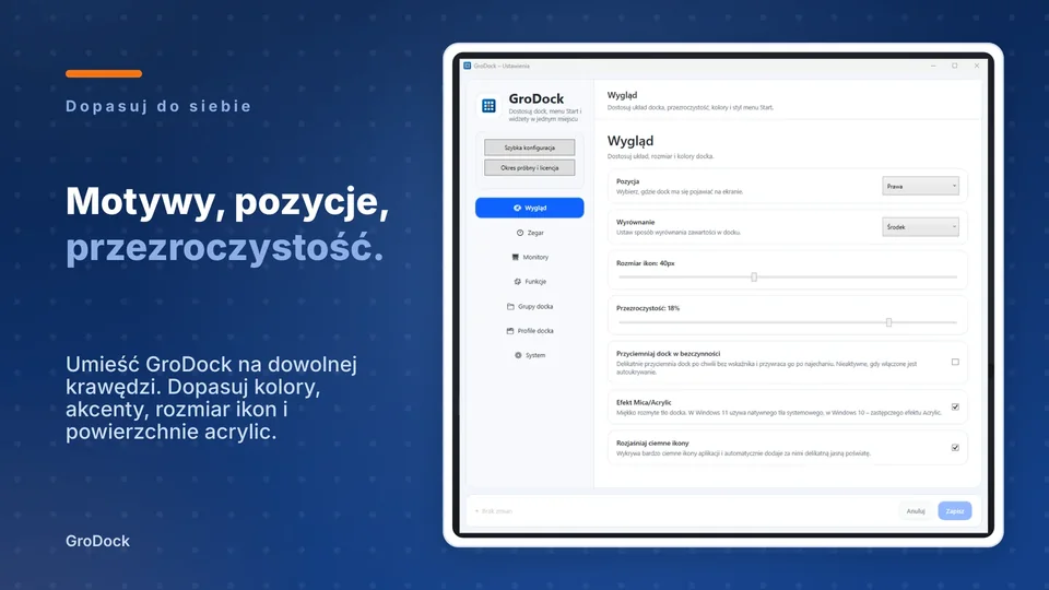 grodock: Motywy, pozycje, przezroczystość.