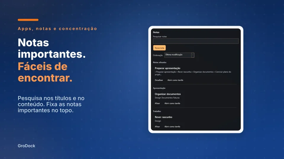 grodock: Notas importantes. Fáceis de encontrar.