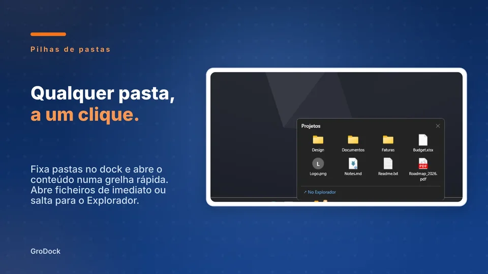 grodock: Qualquer pasta, a um clique.