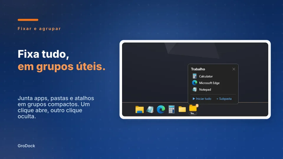 grodock: Fixa tudo, em grupos úteis.
