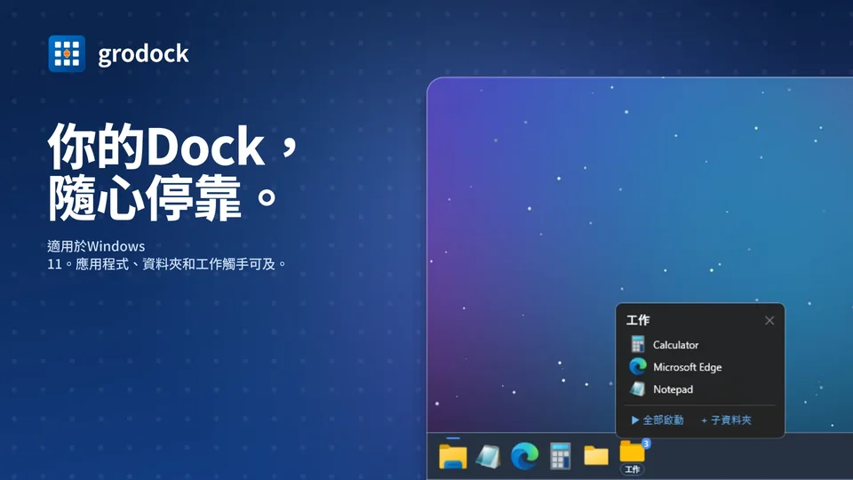 grodock: 你的Dock， 隨心停靠。