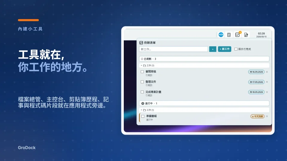 grodock: 工具就在, 你工作的地方。