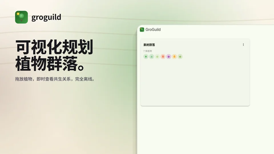 groguild: 可视化规划 植物群落。